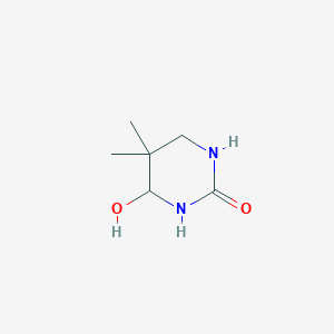 molecular formula C6H12N2O2 B098273 Tetrahydro-4-hydroxy-5,5-dimethyl-1H-pyrimidin-2-one CAS No. 15496-91-0