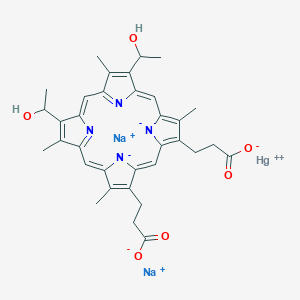 molecular formula C34H34HgN4Na2O6 B098362 Mercuri-hematoporphyrin disodium salt CAS No. 15375-94-7