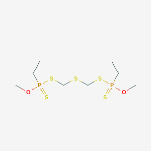 molecular formula C8H20O2P2S5 B098385 ethyl-[[ethyl(methoxy)phosphinothioyl]sulfanylmethylsulfanylmethylsulfanyl]-methoxy-sulfanylidene-λ5-phosphane CAS No. 18300-07-7