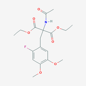 molecular formula C18H24FNO7 B009842 Diethyl 2-acetamido-2-[(2-fluoro-4,5-dimethoxyphenyl)methyl]propanedioate CAS No. 102034-51-5