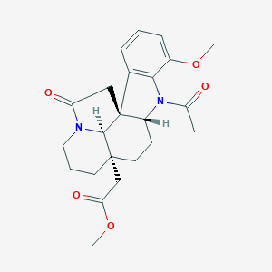 molecular formula C23H28N2O5 B098460 Methyl 2-[(1R,9R,12R,19R)-8-acetyl-6-methoxy-17-oxo-8,16-diazapentacyclo[10.6.1.01,9.02,7.016,19]nonadeca-2(7),3,5-trien-12-yl]acetate CAS No. 16531-05-8