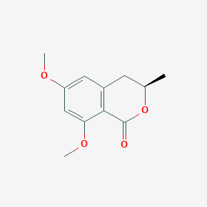 molecular formula C12H14O4 B098515 1H-2-Benzopyran-1-one, 3,4-dihydro-6,8-dimethoxy-3-methyl-, (3R)- CAS No. 15766-71-9