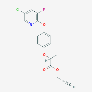 molecular formula C17H13ClFNO4 B009856 prop-2-ynyl 2-[4-(5-chloro-3-fluoropyridin-2-yl)oxyphenoxy]propanoate CAS No. 105511-96-4