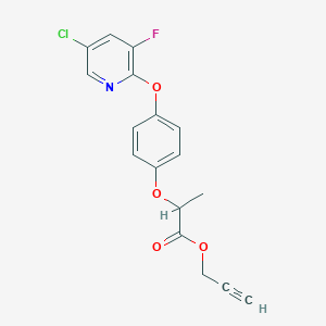 molecular formula C17H13ClFNO4 B009856 2-(4-((5-Chloro-3-fluoro-2-pyridinyl)oxy)phenoxy)propanoic acid 2-propyn-1-yl ester CAS No. 105511-96-4