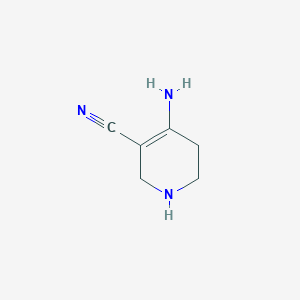 molecular formula C6H9N3 B098569 4-Amino-3-cyano-1,2,5,6-tetrahydropyridine CAS No. 15827-80-2