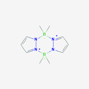 molecular formula C10H18B2N4 B098629 2,2,8,8-Tetramethyl-3,9-diaza-1,7-diazonia-2,8-diboranuidatricyclo[7.3.0.03,7]dodeca-1(12),4,6,10-tetraene CAS No. 16998-92-8