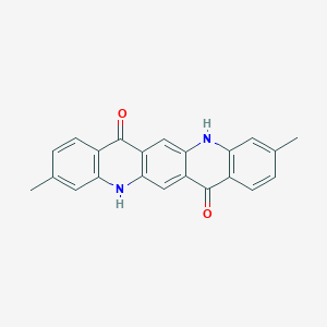 molecular formula C22H16N2O2 B098648 3,10-Dimethylquinolino[2,3-b]acridine-7,14(5H,12H)-dione CAS No. 16043-40-6