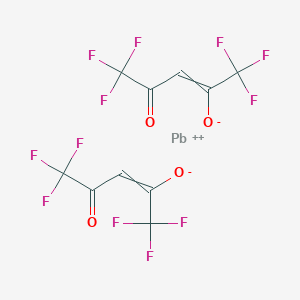 molecular formula C10H2F12O4Pb B009865 1,1,1,5,5,5-Hexafluoro-4-oxo-2-penten-2-olate; lead(2+) CAS No. 19648-88-5
