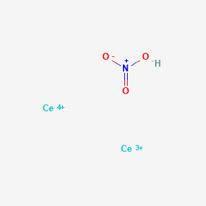 molecular formula CeHNO3 B098749 Nitric acid, cerium salt CAS No. 17309-53-4