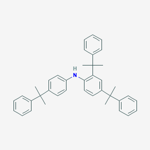 molecular formula C39H41N B098762 Benzenamine, 2,4-bis(1-methyl-1-phenylethyl)-N-[4-(1-methyl-1-phenylethyl)phenyl]- CAS No. 17419-19-1