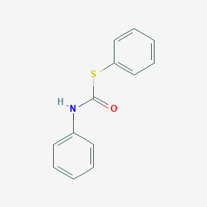 molecular formula C13H11NOS B098772 Carbamothioic acid, phenyl-, S-phenyl ester (9CI) CAS No. 4910-32-1