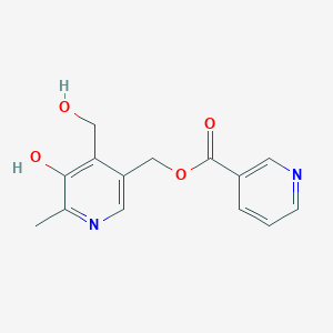 molecular formula C14H14N2O4 B098852 [5-Hydroxy-4-(hydroxymethyl)-6-methyl-3-pyridyl]methyl nicotinate CAS No. 15871-78-0