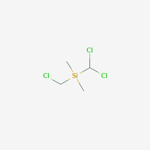molecular formula C4H9Cl3Si B098859 (Chloromethyl)(dichloromethyl)dimethylsilane CAS No. 18171-70-5