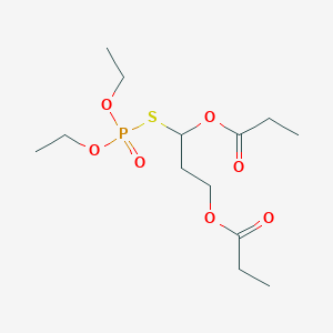 molecular formula C13H25O7PS B009887 3-[(Diethoxyphosphoryl)sulfanyl]-3-(propanoyloxy)propyl propanoate CAS No. 19594-38-8