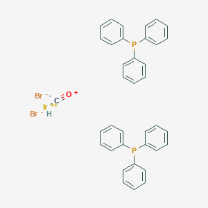 molecular formula C38H32Br2IrO2P2 B098885 Carbon monoxide;iridium(2+) monohydride;triphenylphosphane;dibromide CAS No. 19536-77-7