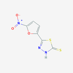 molecular formula C6H3N3O3S2 B098937 5-(5-Nitro-2-furyl)-1,3,4-thiadiazole-2-thiol CAS No. 16865-27-3
