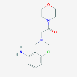 molecular formula C14H20ClN3O2 B098963 4-((((2-Amino-6-chlorophenyl)methyl)methylamino)acetyl)morpholine CAS No. 18053-44-6