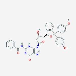molecular formula C38H35N5O7 B009898 N-[9-[(2R,4S,5R)-5-[[bis(4-methoxyphenyl)-phenylmethoxy]methyl]-4-hydroxyoxolan-2-yl]-6-oxo-3H-purin-2-yl]benzamide CAS No. 109464-23-5