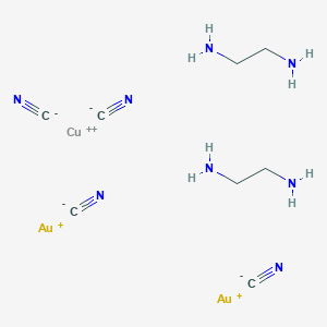 molecular formula C14H18CuN8O4 B098983 bis-(Ethylenediamine)copper bis[dicyanoaurate] CAS No. 18974-18-0