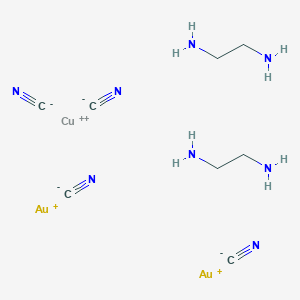 molecular formula C14H18CuN8O4 B098983 Copper bis(ethylenediamine) gold cyanide CAS No. 18974-18-0