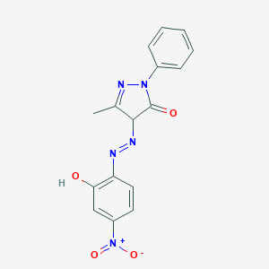 molecular formula C16H13N5O4 B098986 2,4-Dihydro-4-[(2-hydroxy-4-nitrophenyl)azo]-5-methyl-2-phenyl-3H-pyrazol-3-one CAS No. 15866-36-1