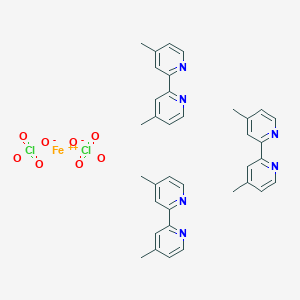 molecular formula C12H12Cl2FeN2O8 B098991 Iron(2+), tris(4,4'-dimethyl-2,2'-bipyridine-kappaN1,kappaN1')-, (OC-6-11)-, diperchlorate CAS No. 15740-92-8