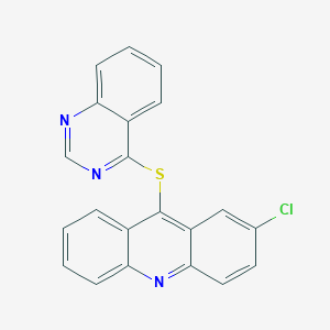 molecular formula C21H12ClN3S B009902 Acridine, 2-chloro-9-(4-quinazolinylthio)- CAS No. 102244-08-6