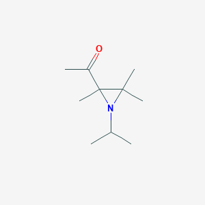 molecular formula C10H19NO B009904 Ethanone, 1-[2,3,3-trimethyl-1-(1-methylethyl)-2-aziridinyl]-(9CI) CAS No. 106416-93-7