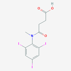 molecular formula C11H10I3NO3 B099058 N-Methyl-2',4',6'-triiodosuccinanilic acid CAS No. 18982-98-4