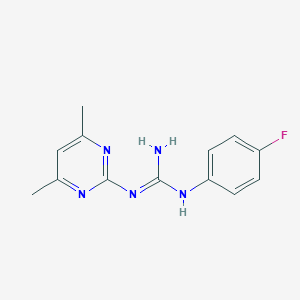molecular formula C13H14FN5 B099065 2-(4,6-dimethylpyrimidin-2-yl)-1-(4-fluorophenyl)guanidine CAS No. 16018-65-8