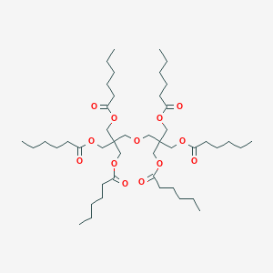molecular formula C46H82O13 B099087 [3-Hexanoyloxy-2-[[3-hexanoyloxy-2,2-bis(hexanoyloxymethyl)propoxy]methyl]-2-(hexanoyloxymethyl)propyl] hexanoate CAS No. 19544-39-9