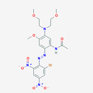 molecular formula C21H25BrN6O8 B009909 Acetamide, N-[5-[bis(2-methoxyethyl)amino]-2-[(2-bromo-4,6-dinitrophenyl)azo]-4-methoxyphenyl]- CAS No. 105635-65-2