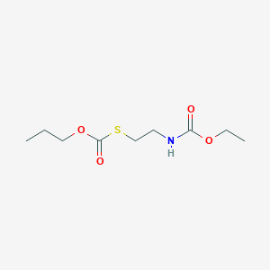 molecular formula C9H19NO4S2 B009914 Propyl 2-(ethoxycarbonylamino)ethylsulfanylformate CAS No. 101491-87-6
