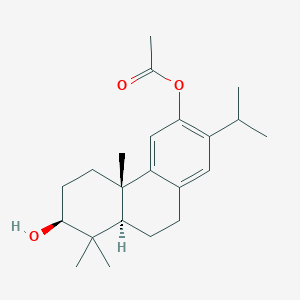 molecular formula C22H32O3 B099140 (2S)-1,2,3,4,4a,9,10,10aalpha-Octahydro-1,1,4abeta-trimethyl-7-(1-methylethyl)-2beta,6-phenanthrenediol 6-acet CAS No. 18326-14-2