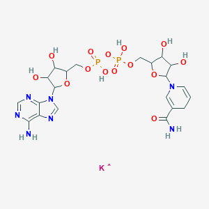 molecular formula C21H27K2N7O14P2 B009925 beta-Nicotinamide adenine dinucleotide, reduced dipotassium salt CAS No. 104809-32-7