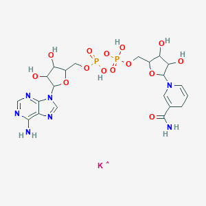 molecular formula C21H29KN7O14P2 B009925 β-烟酰胺腺嘌呤二核苷酸二钾盐，还原型 CAS No. 104809-32-7