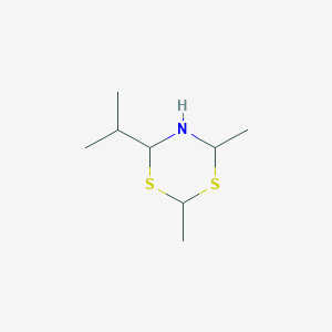 molecular formula C8H17NS2 B009926 4-Isopropyl-2,6-dimethyl-1,3,5-dithiazinane CAS No. 104691-41-0