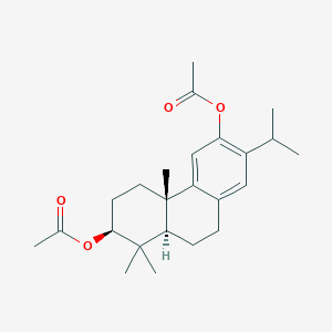 molecular formula C24H34O4 B099272 [(2S,4aS,10aR)-6-acetyloxy-1,1,4a-trimethyl-7-propan-2-yl-2,3,4,9,10,10a-hexahydrophenanthren-2-yl] acetate CAS No. 18326-15-3