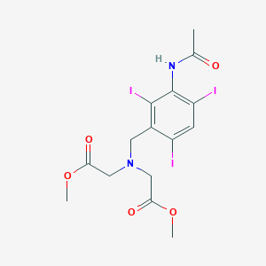 molecular formula C15H17I3N2O5 B099273 Acetic acid, ((3-acetamido-2,4,6-triiodobenzyl)imino)di-, dimethyl ester CAS No. 19014-73-4