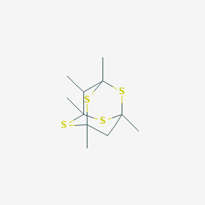 molecular formula C11H18S4 B099282 2,4,6,8-Tetrathiaadamantane, 1,3,5,7,9-pentamethyl- CAS No. 17749-59-6