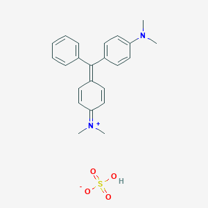 molecular formula C23H26N2O4S B099285 Methanaminium, N-(4-((4-(dimethylamino)phenyl)phenylmethylene)-2,5-cyclohexadien-1-ylidene)-N-methyl-, hydrogen sulfate CAS No. 16044-24-9