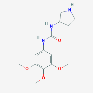 molecular formula C14H21N3O4 B099335 1-(3-Pyrrolidinyl)-3-(3,4,5-trimethoxyphenyl)-urea CAS No. 18471-34-6