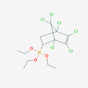 molecular formula C13H18Cl6O3Si B099406 TRIETHOXY[1,4,5,6,7,7-HEXACHLORO-5-NORBORNEN-2-YL]SILANE CAS No. 18052-83-0