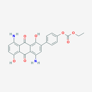 molecular formula C23H18N2O7 B099408 4-(4,8-Diamino-9,10-dihydro-1,5-dihydroxy-9,10-dioxo-2-anthryl)phenyl ethyl carbonate CAS No. 16618-09-0