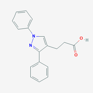 molecular formula C18H16N2O2 B009945 1,3-二苯基吡唑-4-丙酸 CAS No. 108446-77-1