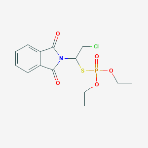 molecular formula C14H17ClNO5PS B099465 Phosphorothioic acid, S-(2-chloro-1-(1,3-dihydro-1,3-dioxo-2H-isoindol-2-yl)ethyl) O,O-diethyl ester CAS No. 18776-60-8