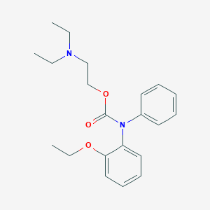 molecular formula C21H28N2O3 B009948 (o-Ethoxyphenyl)phenylcarbamic acid 2-(diethylamino)ethyl ester CAS No. 110529-81-2