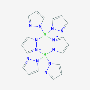 molecular formula C18H18B2N12 B099524 Boron, bis(mu-(1H-pyrazolato-kappaN1:kappaN2))tetrakis(1H-pyrazolato-kappaN1)di- CAS No. 16243-58-6