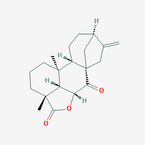 molecular formula C20H26O3 B009954 6alpha-Hydroxy-7-oxokaura-16-ene-18-oic acid lactone CAS No. 19794-40-2
