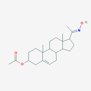 molecular formula C23H35NO3 B099552 [17-[(E)-N-hydroxy-C-methylcarbonimidoyl]-10,13-dimethyl-2,3,4,7,8,9,11,12,14,15,16,17-dodecahydro-1H-cyclopenta[a]phenanthren-3-yl] acetate CAS No. 17916-30-2